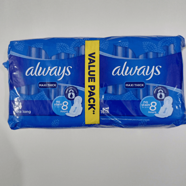 Always Maxi Thick Extra Long Value Pack 16 pads (Blue)